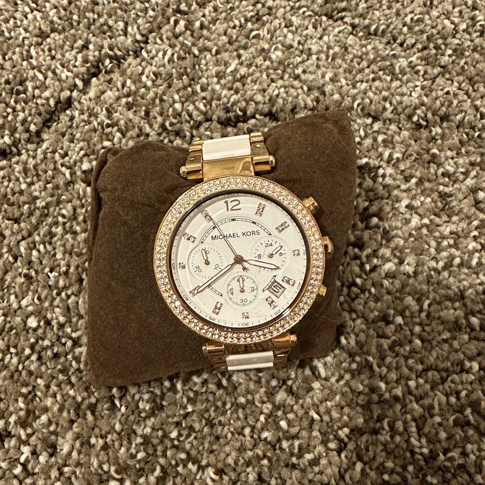 Used Michael Kors White & Gold Watch